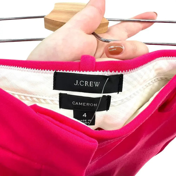 J. Crew Cameron Slim Cropped Pant in Four-Season Stretch Bright Rose Pink Size 4 - Picture 10 of 14